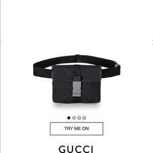 GUCCI
AUTHENTIC BLACK ORIGINAL GG CANVAS BELT BAG